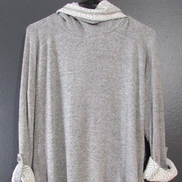 "Chance or Fate" Sz L Gray Cowl Neck Sweater - Picture 2 of 6